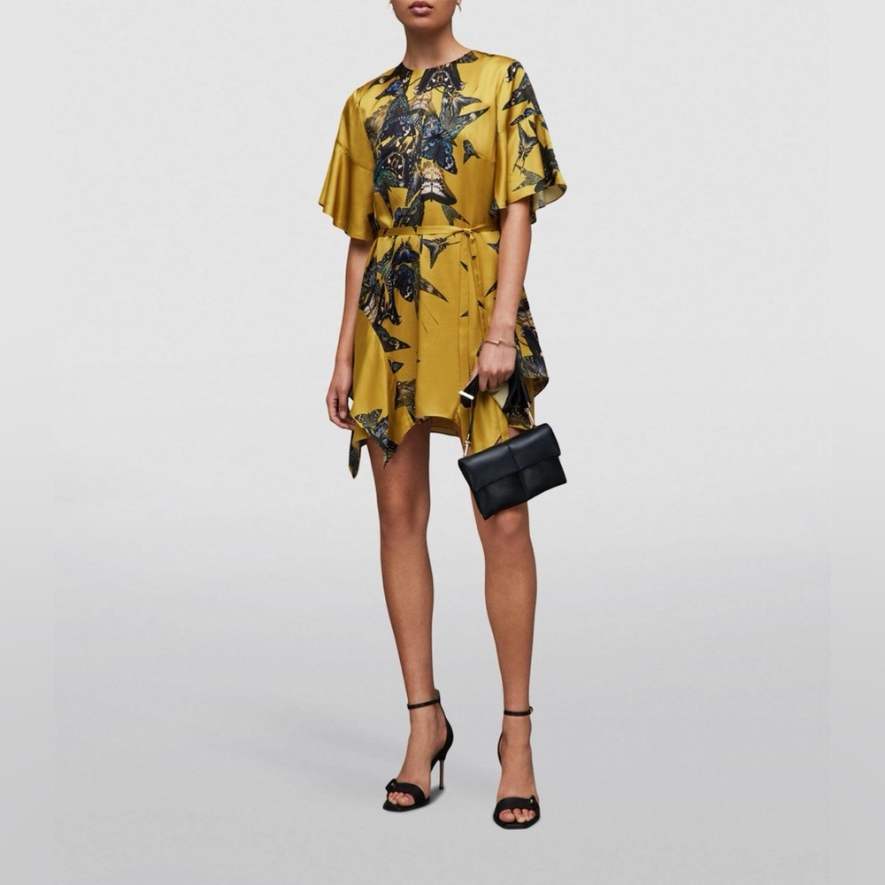 NWT AllSaints Butterfly Print Diana Dress - Picture 2 of 5